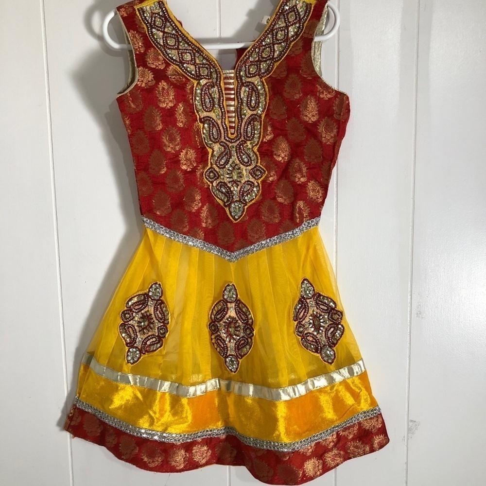 - - Little Girls Indian Style Dress. Breast Cancer Fundraiser